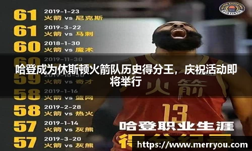 哈登成为休斯顿火箭队历史得分王，庆祝活动即将举行